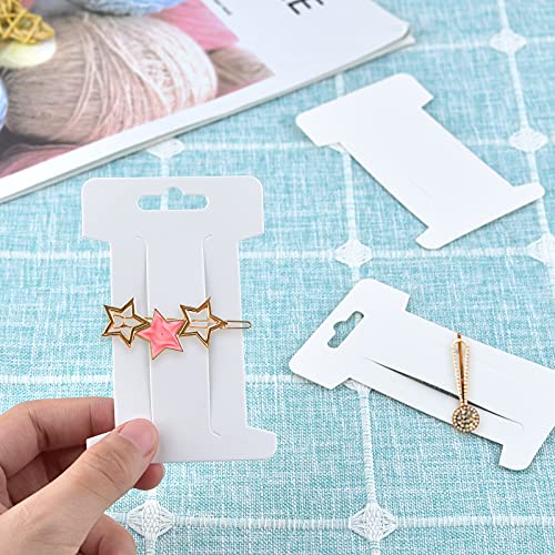 Festiko® Hair Clip Bow Display Cards Hair Barrettes Jewelry Display Holder Rectangle Paper Cardboard for Hair Accessories Display and Organizing, 4 x 2-1/2 Inches (White) (White, 200) - Image 2