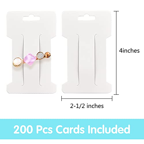 Festiko® Hair Clip Bow Display Cards Hair Barrettes Jewelry Display Holder Rectangle Paper Cardboard for Hair Accessories Display and Organizing, 4 x 2-1/2 Inches (White) (White, 200) - Image 3