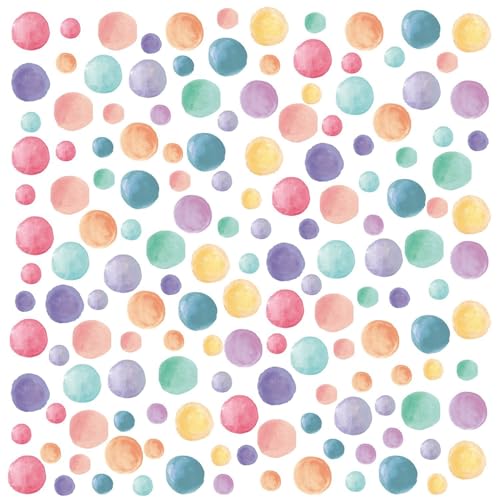 AOWDIAO 153 Pcs Watercolor Polka Dot Wall Decals Peel & Stick Vinyl Dots Stickers for Bedroom, Nursery, Playroom & Classroom Decor - Image 3
