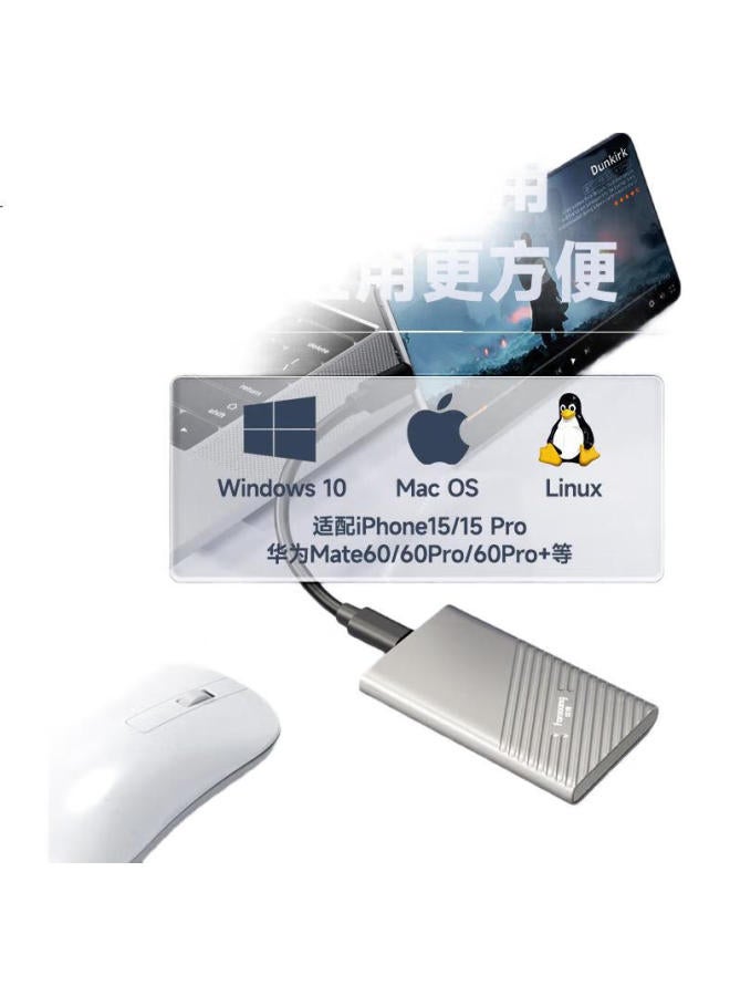 fanxiang Fanxiang 500Gb Portable Solid State Drive (Pssd), Portable Ssd Type-C, Direct Connection For Apple Iphone 16 Pro Max, External Hard Drive For Computer, Ps2000 Silver - Image 2