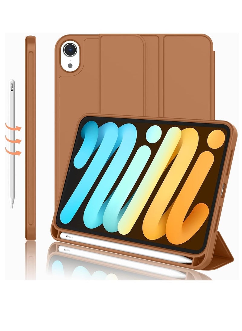 ELTRAZONE NEW Smart Case with Pencil Holder for iPad Mini 7 – Trifold Stand, Soft TPU Back, Auto Wake/Sleep, Dust Proof, Anti-Fingerprint, Heavy Duty Protection – Slim & Durable Case for iPad Mini 7 - Image 1