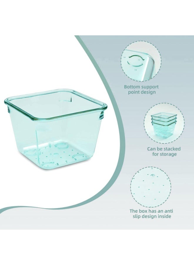 Set of 9 clear plastic drawer organizers, multi-size, organize drawers in bathroom, makeup, jewelry, kitchen and office. - Image 5