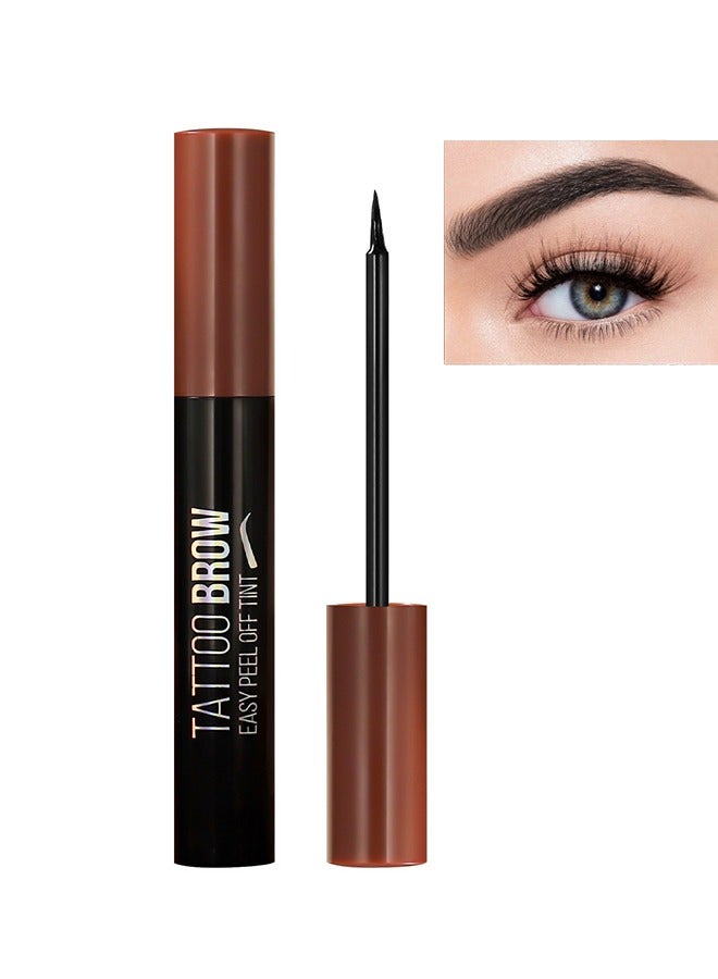 ICVC Tattoo Brow 6g, Tattoo Peel Off Eyebrow Gel Tint, Semi Permanent Tattoo Brow Peel Off Tint Gel, Easy Peel Off Tin, Last Up to 3 Days, Waterproof and Sweat Resistant, Natural Black  - Image 1