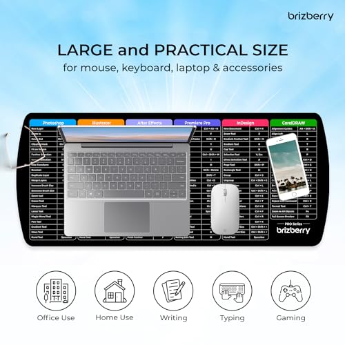 ARTBRIZ® Brizberry Extended Mouse Pad, Desk Mat, 740mm x 310mm x 3mm Large Printed Premium Anti Skid Rubber Base for Desktop Laptop Keyboard (DM Design 27) - Image 5