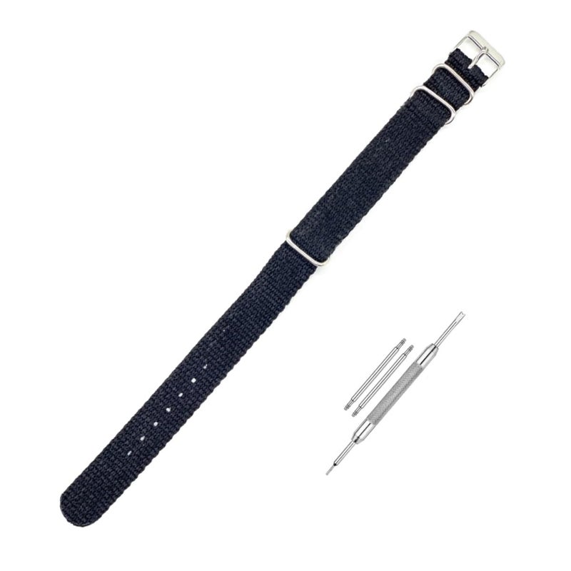 Lineon 'BANL' 18mm Nylon Vintage Style NATO Watch Strap ONE WAY NATO Nylon STRAP Compatible for Titan Fossil Casio & All 18mm Lug Watches (Tool & Pins Include) - Image 1