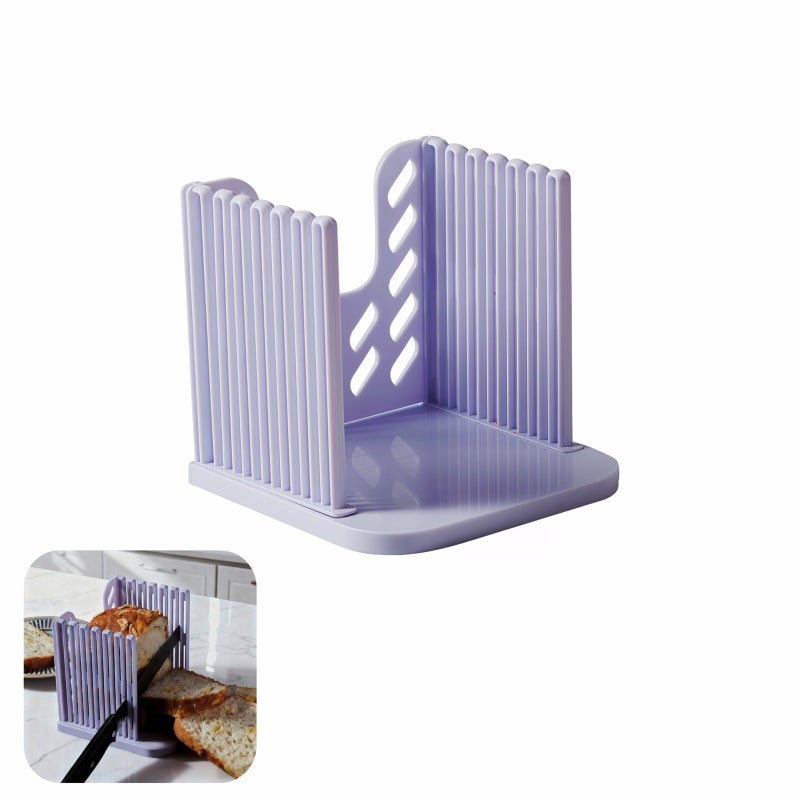 RyanDesign Adjustable Bread Slicer Guide - 4 Thickness Settings for Perfect Homemade Bread Slices, Food-Grade ABS Toast Cutter with Crumb Tray, Multi-Purpose Kitchen Tool for Bread, Cheese, Fruits & Vegetables - Image 1