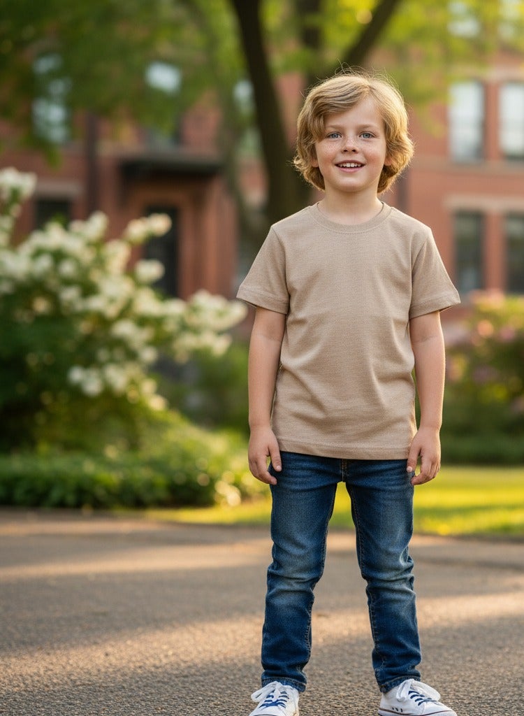 Stylish, plain, modern T-shirt, combining elegance and comfort. Round neck, short sleeves. - Image 1