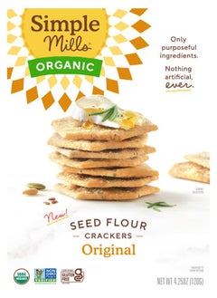 Simple Mills Organic Seed Flour Crackers Original 4.25 oz (120 g) 