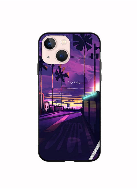 Protective Case Cover For Apple iPhone 14 Plus Empty Road Design Multicolour