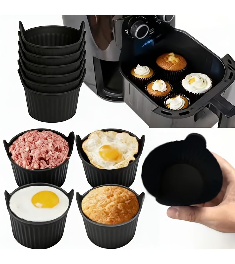 Gray Nonstick Baking Molds for Air Fryer Muffins Eggs - Image 4