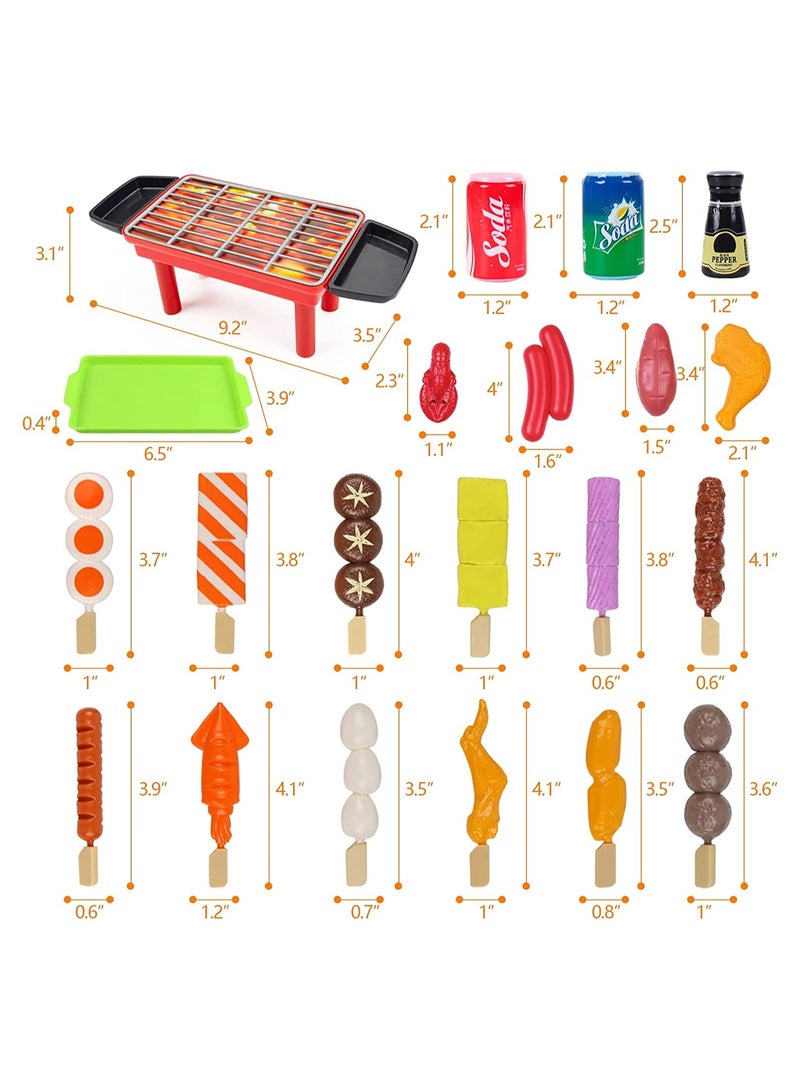 Kids Mini BBQ Playset Pretend Play Food Grill Set Toy Barbecue Kitchen Cooking Tools Role Toys Small Play Camping Toys Set for Toddlers Boys and Girls Gifts (22pcs) - Image 2