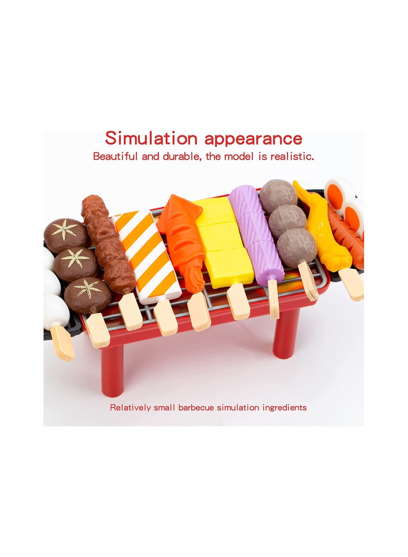 Kids Mini BBQ Playset Pretend Play Food Grill Set Toy Barbecue Kitchen Cooking Tools Role Toys Small Play Camping Toys Set for Toddlers Boys and Girls Gifts (22pcs) - Image 4