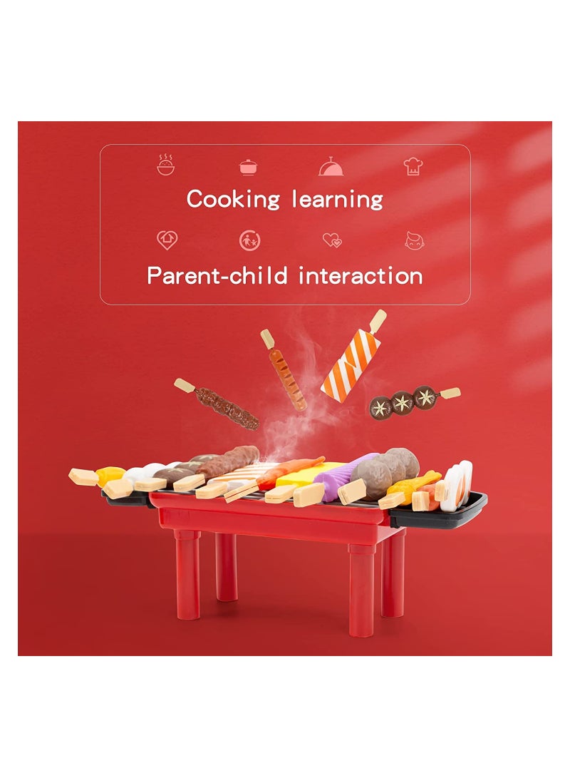 Kids Mini BBQ Playset Pretend Play Food Grill Set Toy Barbecue Kitchen Cooking Tools Role Toys Small Play Camping Toys Set for Toddlers Boys and Girls Gifts (22pcs) - Image 5