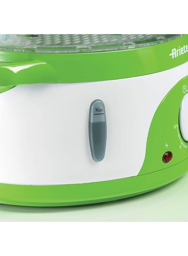 أريتي جهاز طهي بالبخار طراز911 مكون من 3 طبقات لوجبات صحية مع 3 سلال وعلبة تخزين أرز من اريتي، لون أبيض وأخضر - Image 3