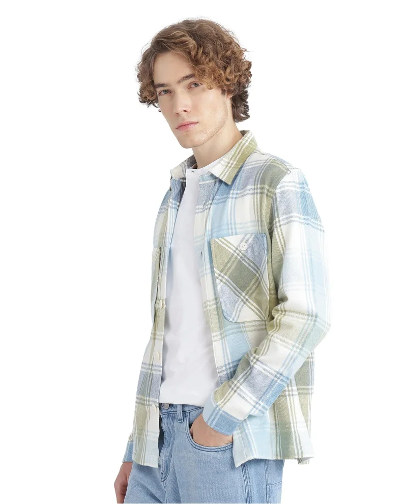 Rare Rabbit Men's Acrylic Check Shacket