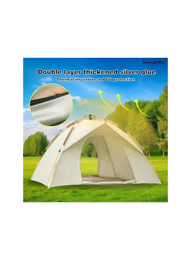 Beauenty 2-4 Persons Instant Tent For Camping, Portable Camping Tent, Automatic Camp Tent For Desert Beach Hiking Camping With Carry Bag - Image 3