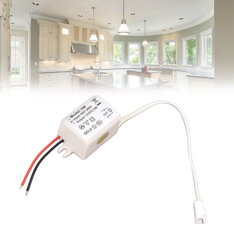 مُحول طاقة DC12V 3W مدخل AC85-265V - طاقة محرك LED مستقرة عالية الكفاءة بحماية من الجهد الزائد، القصر الداخلي، التيار الزائد لأنوار الشرائط LED، ومصابيح LED، والأنوار الصناعية، والأرفف LED - Image 1