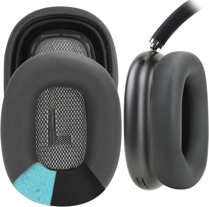 EARROCK Gel Earpads Compatible with AirPods Max Ear Cups Magnetic Ear Cushions with Silica Gel, Protein Leather, Memory Foam Black Dark Grey - Image 1