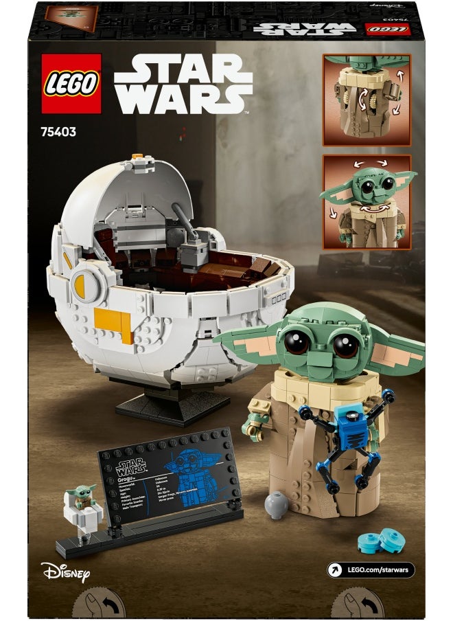 LEGO - Star Wars 75403 Grogu with Hover Pram Building Toy Set, Collectible Character Figure for The Mandalorian TV Show Fans, Display Gift Idea for 10+ Year Old Boys & Girls (1048 pieces) - Image 1