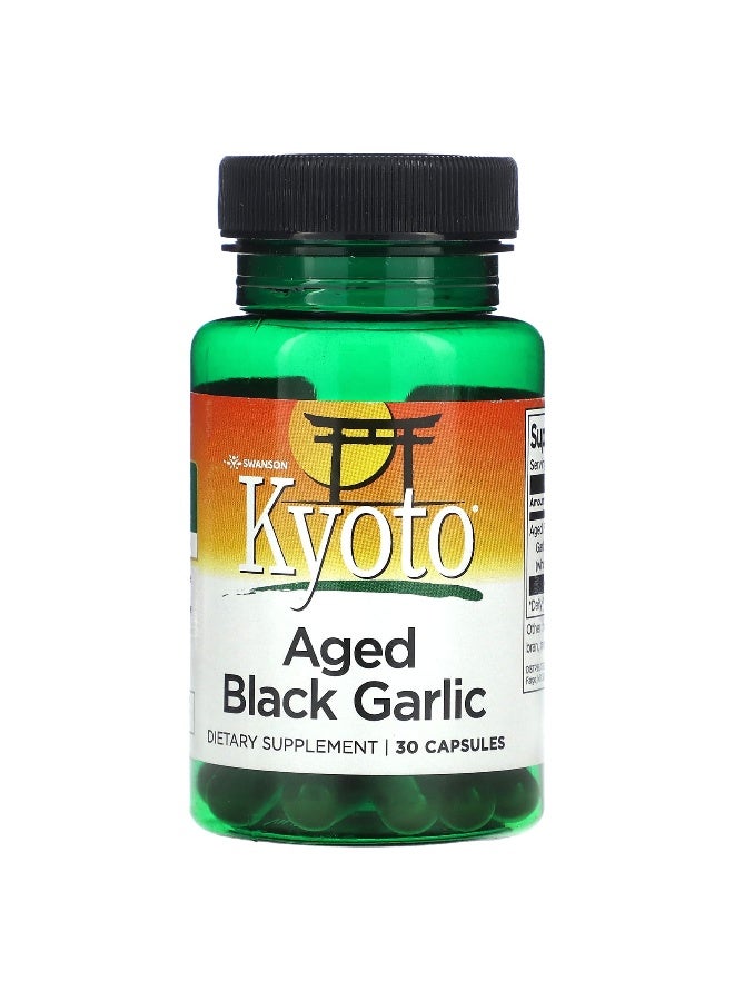 Swanson, Kyoto, Aged Black Garlic, 650 mg, 30 Capsules - Image 1