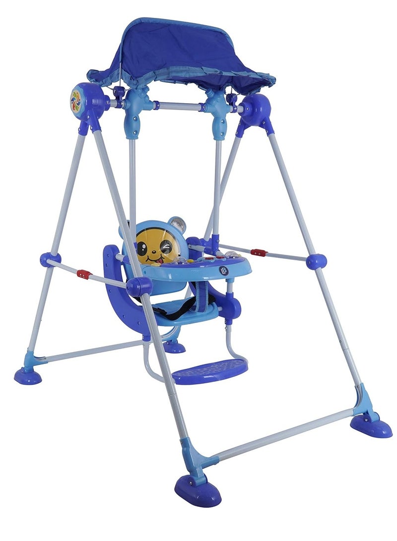 يوستيد مجموعة أرجوحة للأطفال، مقعد متأرجح للأطفال شديد التحمل، حامل معدني قابل للطي للاستخدام الداخلي والخارجي، تعليمات واضحة وسهلة التجميع والتخزين في المنزل (أرجوحة) - Image 1