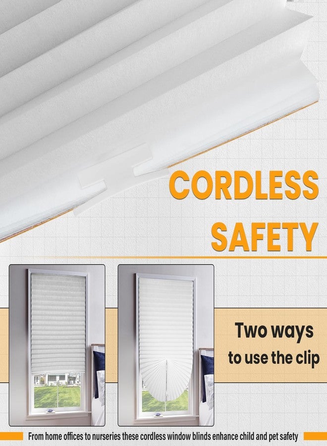 Touri 6 Packs Cordless Pleated Light Filtering Window Shade 36 in x 72 in Easy to Cut and Install, White, Paper Blinds with 12 Clips - Image 5
