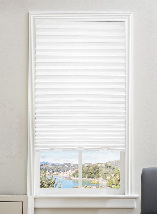 Touri 6 Packs Cordless Pleated Light Filtering Window Shade 36 in x 72 in Easy to Cut and Install, White, Paper Blinds with 12 Clips - Image 1