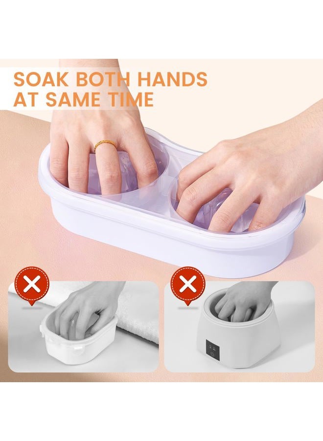 Wilfniee Acetone Proof Double Nail Soak Bowl : Soak Off Gel Nail Polish Remover Bowl - Reduce Soaking Time By Half Nail Salon Manicure Bowl (D2-White) - Image 2