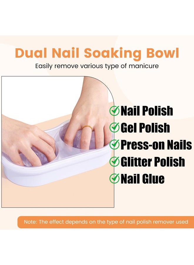Wilfniee Acetone Proof Double Nail Soak Bowl : Soak Off Gel Nail Polish Remover Bowl - Reduce Soaking Time By Half Nail Salon Manicure Bowl (D2-White) - Image 4
