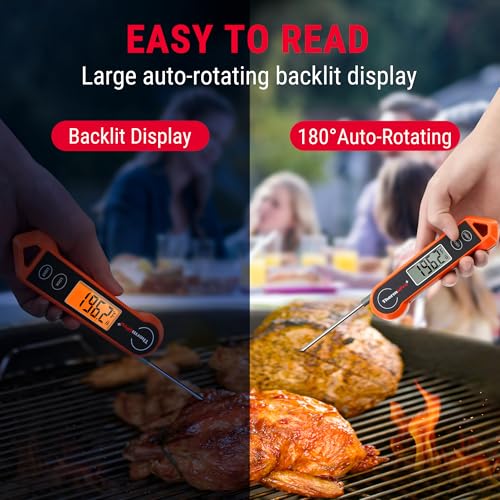 ThermoPro TP19H Digital Meat Thermometer for Cooking with Ambidextrous Backlit and Motion Sensing Kitchen Cooking Food Thermometer for BBQ Grill Smoker Oil Fry Candy Instant Read Thermometer - Image 3