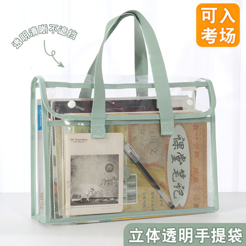 Manufacturer Large-Capacity Portable Tutoring Bag Primary School Student Subject Bag Test Paper Storage Bag Pvc Transparent Book Bag - Image 2