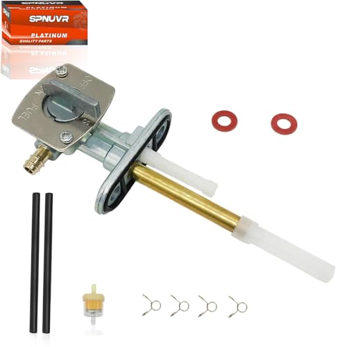 SPNUVR Motorcycle Fuel Petcock Valve wGasket Compatible with Kawasaki Suzuki Bear 250 400 Bear Tracker 250 Bruin 250 Timberwolf ATV with Diesel Fuel Filter Hoses and Clips - Image 1