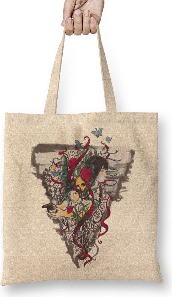 Baskı Dükkanı Print Shop Maxine Caulfield Life Is Tattooed Tote Bag Long Handle