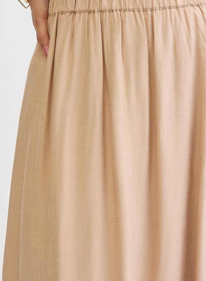 Femmella Beige Bubble Hem Midi Skirt - Image 4