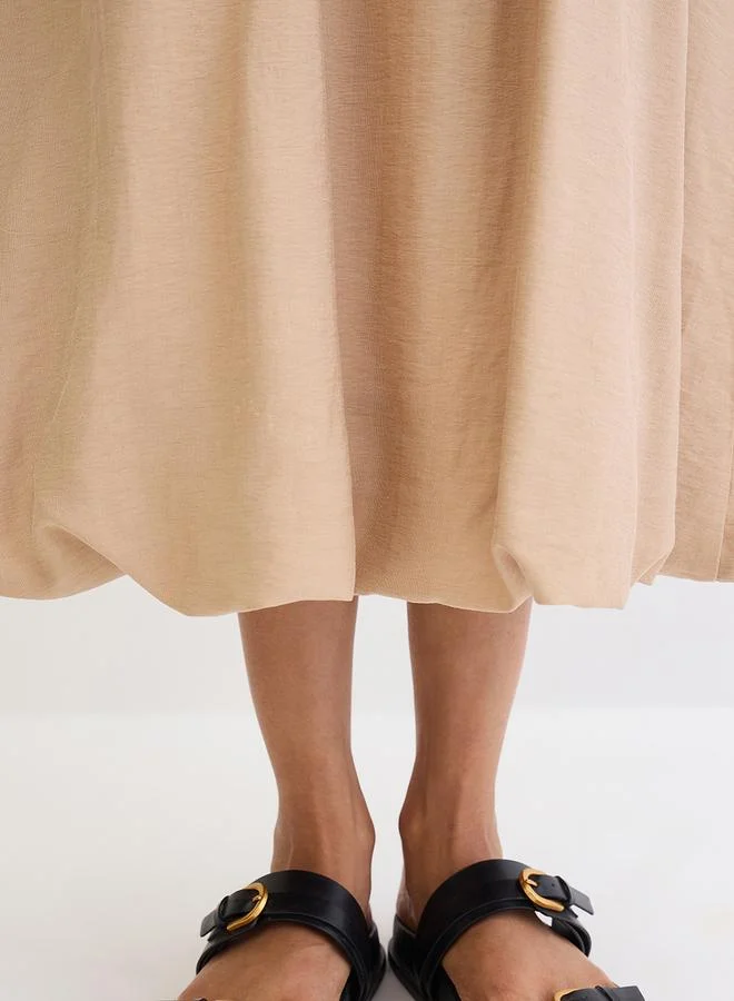 Femmella  Femmella Beige Bubble Hem Midi Skirt for Women | Best Price UAE