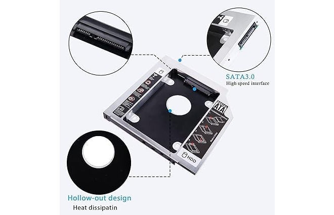 HB PLUS Original Caddy for Laptop Caddy 12.7 MM Second HDD DVD Slot SATA 2.0 Slim - Image 4
