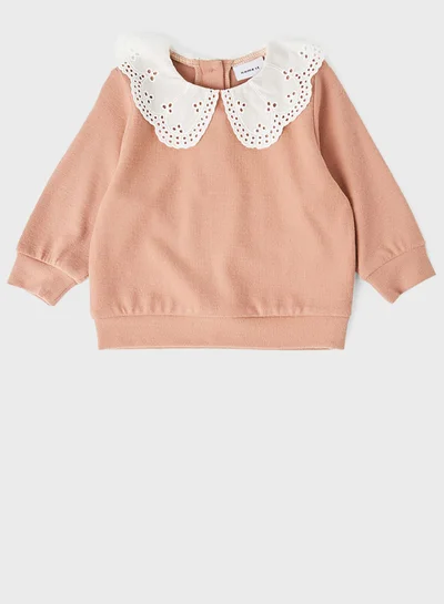 NAME IT Infant Schiffli Collar Sweatshirt