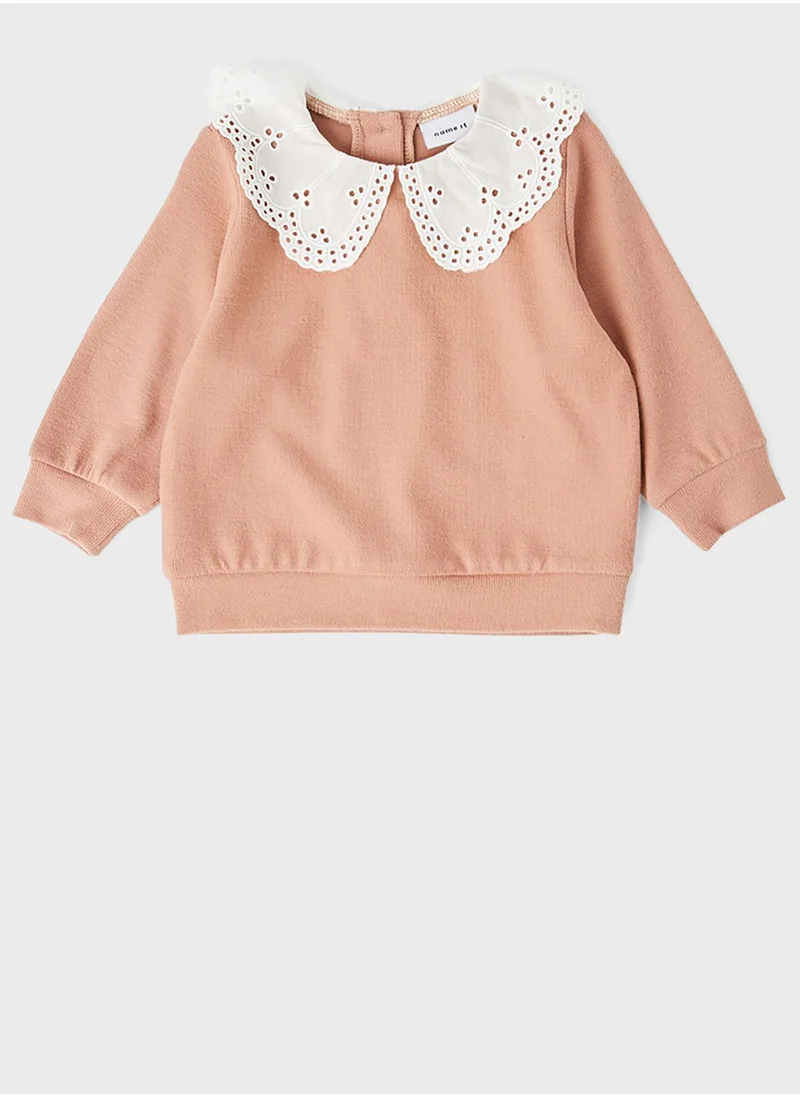 NAME IT Infant Schiffli Collar Sweatshirt