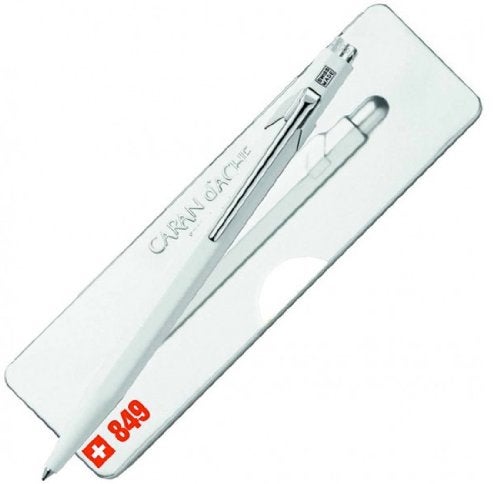 Caran D'ache 849 Popline White Ballpoint Pen - CA-849502 - Image 1