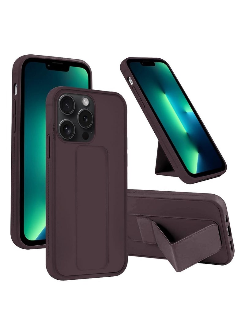 iPhone 16 Pro Case Cover Finger Grip holder Phone Car Magnetic Multi-function Shockproof Protective Case Two-in-one Phone holder Case in maroon - Image 1