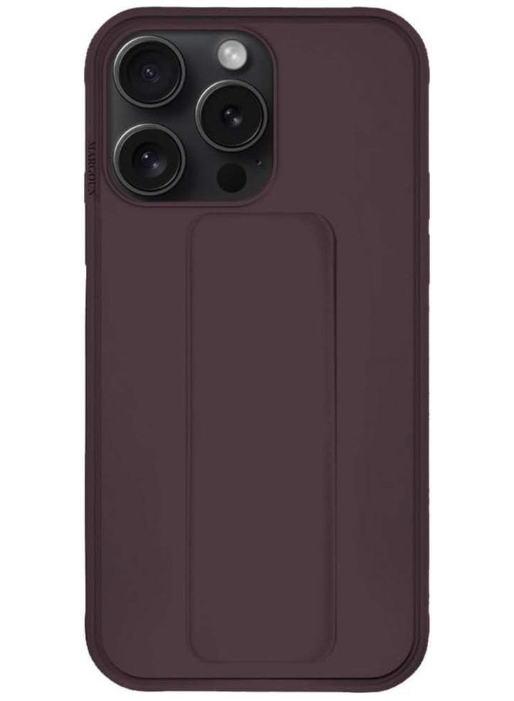iPhone 16 Pro Case Cover Finger Grip holder Phone Car Magnetic Multi-function Shockproof Protective Case Two-in-one Phone holder Case in maroon - Image 3