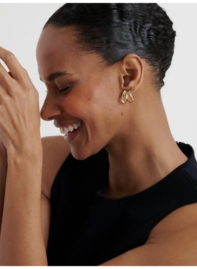 تيد بيكر Leah Abstract Leaf Stud Earrings