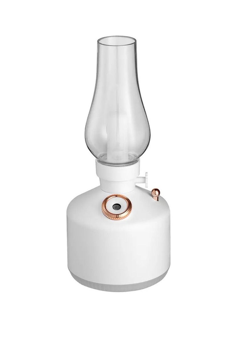 ELTRAZONE Retro Air Humidifier Vintage Lamp Night Light Nano Mist Sprayer Aromatherapy Diffuser USB Rechargeable Portable Air Humidifier 1200mAh Wireless Aromatherapy Diffuser Auto Shut Off Type C 280ML White - Image 1