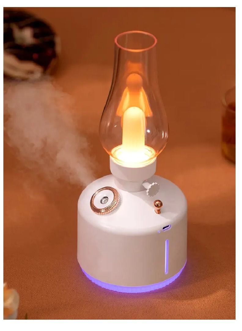 ELTRAZONE Retro Air Humidifier Vintage Lamp Night Light Nano Mist Sprayer Aromatherapy Diffuser USB Rechargeable Portable Air Humidifier 1200mAh Wireless Aromatherapy Diffuser Auto Shut Off Type C 280ML White - Image 3