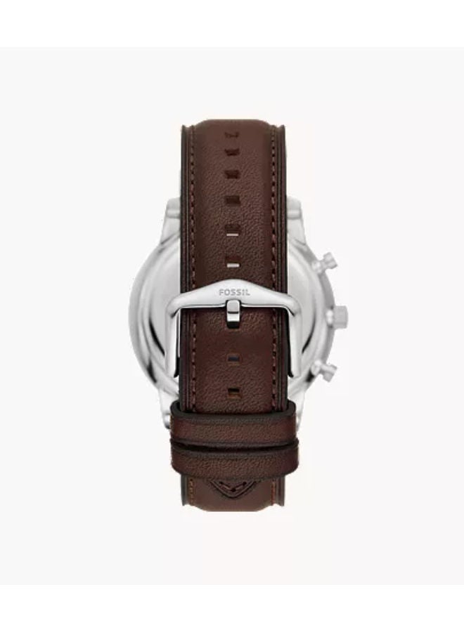 FOSSIL Men Leather Chronograph Wrist Watch FS6024 - Image 3