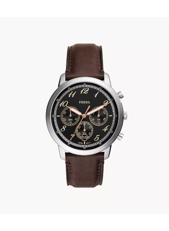 FOSSIL Men Leather Chronograph Wrist Watch FS6024 - Image 1
