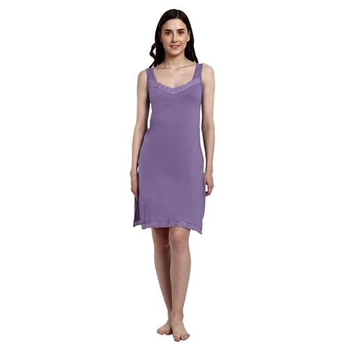 BLAZON Women's Cotton Hosiery Fairy Full Slip (Lavender, XL) - Image 1