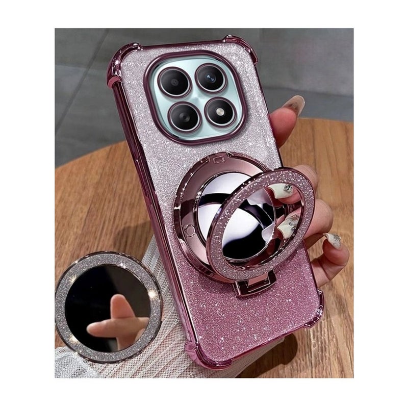 Magnetic Glitter for Xiaomi Redmi Note 15 Pro Case, Camera Lens Protector, Sparkly Stand, Makeup Mirror, Support Wireless Charging, Luxury Gradient Shockproof Xiaomi Redmi Note 15 Pro 5G Cover - Image 1