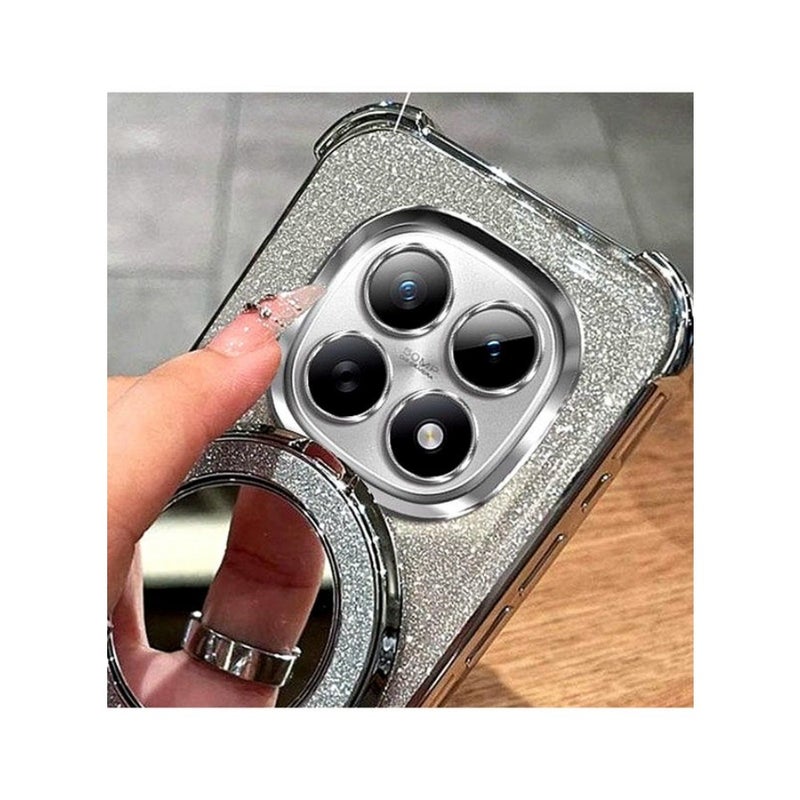Magnetic Glitter for Xiaomi Redmi Note 15 Pro Case, Camera Lens Protector, Sparkly Stand, Makeup Mirror, Support Wireless Charging, Luxury Gradient Shockproof Xiaomi Redmi Note 15 Pro 5G Cover - Image 3