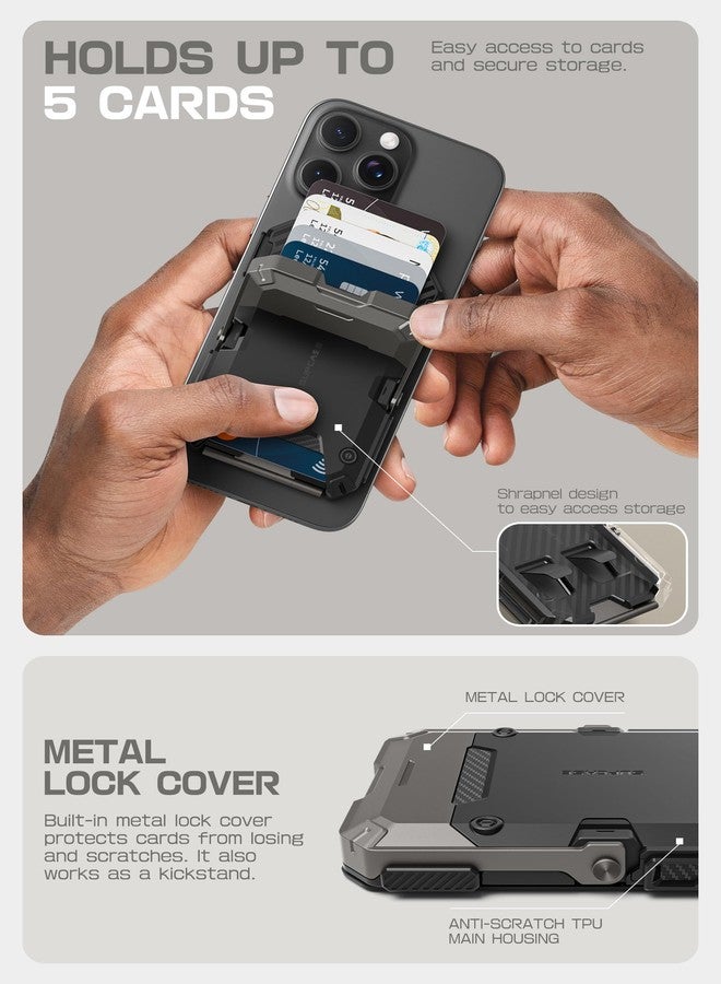 SupCase حافظة SUPCASE لمحفظة MagSafe مع حامل، محفظة مغناطيسية للرجال، [تحتفظ بـ 5 بطاقات] [حامل قابل للتعديل] [حماية من RFID] حامل بطاقات الائتمان للهاتف ثلاثي القوائم لهواتف iPhone 17/16/15/14/13/12، أسود - Image 4